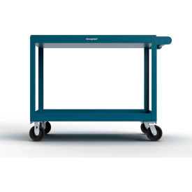 Strong Hold® Mobile Service Cart w/ 2 Shelves 4800 lb. Capacity 48"L x 32"W x 40"H Blue 