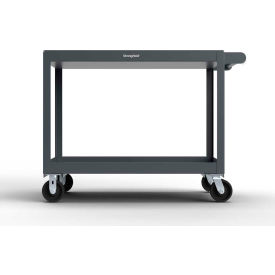 Strong Hold® Mobile Service Cart w/ 2 Shelves 4800 lb. Capacity 48"L x 32"W x 40"H Dark Gray 