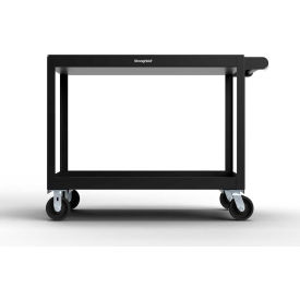 Strong Hold® Mobile Service Cart w/ 2 Shelves 4800 lb. Capacity 48"L x 32"W x 40"H Black 