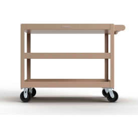 Strong Hold® Mobile Service Cart w/ 3 Shelves 4800 lb. Capacity 48"L x 32"W x 40"H Beige 