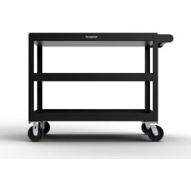 Strong Hold® Mobile Service Cart w/ 3 Shelves 4800 lb. Capacity 48"L x 32"W x 40"H Black 