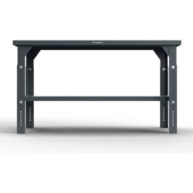 Strong Hold Heavy Duty Work Table with ABS Top Adj. Legs 1 Shelf 48"W x 30"D Gray 
