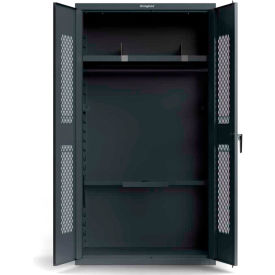 Strong Hold Products TA-50-TAC-P StrongHold® Heavy Duty Locker, 1 Shelf, 4 Moveable Hooks, 42"W x 24"D x 78"H,Black,All-Welded image.
