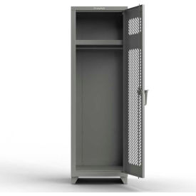 Strong Hold Products 26-1H-24-1T-L StrongHold® 1-Tier 1 Door Ventilated Locker, 24"W x 24"D x 75"H, Gray, Assembled image.