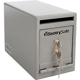 MASTER LOCK COMPANY - SENTRY SAFE UC025K SentrySafe Under Counter Drop Slot Safe UC-025K - 6"W x 12-5/16"D x 8-1/2"H, Gray image.