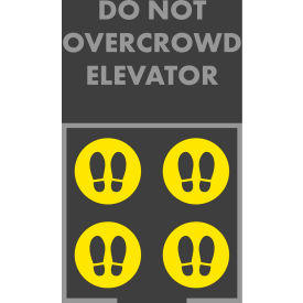 NoTrax Do Not Overcrowd Elevator Feet Safety Message Mat 3/8