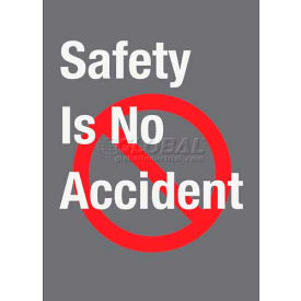 Superior Manufacturing Group, NoTrax 194SNA35CH NoTrax® Safety Is No Accident Safety Message Mat 3/8" Thick 3 x 5 Charcoal image.