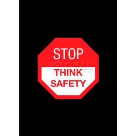 Superior Manufacturing Group, NoTrax 194STS46BL NoTrax® Stop Think Safety Safety Message Mat 3/8" Thick 4 x 6 Black image.