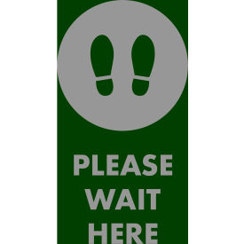 Superior Manufacturing Group, NoTrax 194SWH35GN NoTrax® Please Wait Here Safety Message Mat 3/8" Thick 3 x 5 Green image.