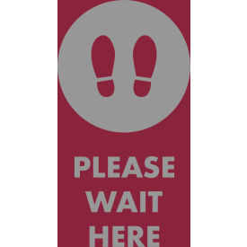 Superior Manufacturing Group, NoTrax 194SWH35RD NoTrax® Please Wait Here Safety Message Mat 3/8" Thick 3 x 5 Red image.