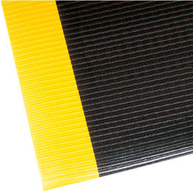 Superior Manufacturing Group, NoTrax 406R0024BY NoTrax® Razorback Anti Fatigue Mat 1/2" Thick 2 x 60 Black/Yellow Border image.