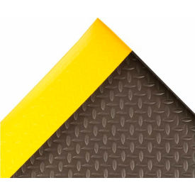 Superior Manufacturing Group, NoTrax 419S0035BY NoTrax® Diamond Sof-Tred™ Anti Fatigue Mat 1/2" Thick 3 x 5 Black/Yellow Border image.