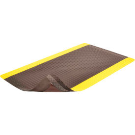 NoTrax® Diamond-Tuff Max Anti Fatigue Mat 1" Thick 3 x 12 Black/Yellow Border 