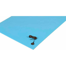 Superior Manufacturing Group, NoTrax 827R3040BU NoTrax® Anti-Stat P.O.P.™ Worksurface Mat 1/4" Thick 2 1/2 x 40 Blue image.
