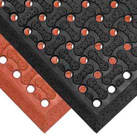 Superior Manufacturing Group, NoTrax T18S0046BL NoTrax® T18 Superflow™ Anti Fatigue Drainage Mat 5/8" Thick 4 x 6 Black image.
