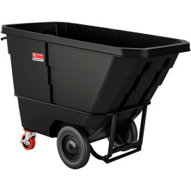 Commercial Heavy Duty MDPE Tilt Truck, 1 Cu. Yd. Cap., 2200 lb. Capacity, Black view 2