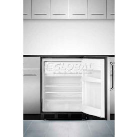 Summit Appliance Div. AL652BKBISSTB Summit-Refrigerator-Freezer, ADA Compliant, Built-In Undercounter, S/S Door, Black image.