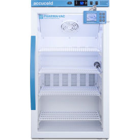 Summit Appliance Div. ARG3PVDL2B Accucold Counter Height Vaccine Refrigerator, 3 CuFt, 19"W x 19"D x 34"H, Glass Door image.