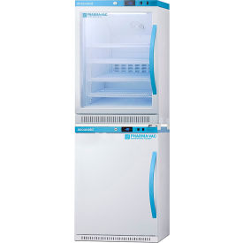 Summit Appliance Div. ARG6PV-AFZ5PVBIADASTACKLHD Accucold 24" Wide Series Refrigerator & Freezer Comb, LHD, Glass/Solid Door, 9.88 Cu. Ft. Cap, White image.