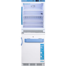 Summit Appliance Div. ARG6PV-VT65MLSTACKMED2 Accucold Vaccine Refrigerator/Freezer Combination, 9.4 CuFt, 23-5/8"W x 24-3/8 "D x68"H, Glass Door image.