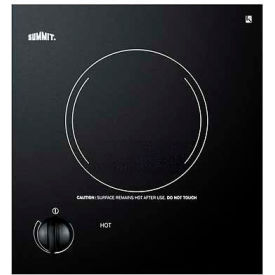 Summit Appliance Div. CR1115 Summit-Cooktop, Black Ceramic Glass, 115V, Single Burner image.
