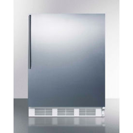 Summit Appliance Div. CT661WBISSHV Summit Built In Undercounter Refrigerator Freezer w/ Vertical Handle, 5.1 Cu. Ft. Cap., White image.