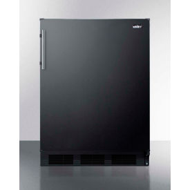 Summit Appliance Div. CT663BKBI Summit Built In Undercounter Refrigerator Freezer w/ Towel Bar Handle, 5.1 Cu. Ft. Cap., Black image.
