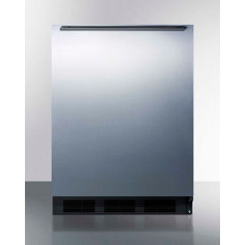 Summit Appliance Div. CT663BKBISSHH Summit Built In Undercounter Refrigerator Freezer w/ Brushed Handle, 5.1 Cu. Ft. Cap., Black image.