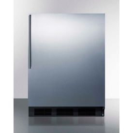 Summit Appliance Div. CT663BKBISSHV Summit Built In Undercounter Refrigerator Freezer w/ Vertical Handle, 5.1 Cu. Ft. Cap., Black image.