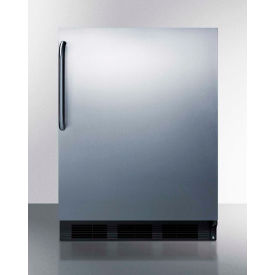 Summit Appliance Div. CT663BKBISSTB Summit Built In Undercounter Refrigerator Freezer w/ Curved Handle, 5.1 Cu. Ft. Cap., Black image.