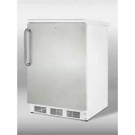 Summit Appliance Div. CT66LWSSTB Summit-Freestanding Refrigerator-Freezer, Cycle Defrost, White, S/S Door,, Lock image.