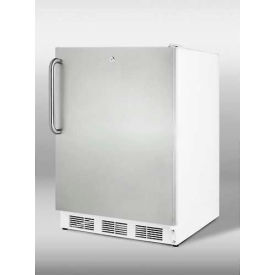 Summit Appliance Div. CT66LWSSTBADA Summit-ADA Comp Refrigerator-Freezer For Freestanding Use, Lock, White, S/S Door, image.