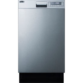 Summit Appliance Div. DW18SS4 Summit Appliance Built-In Dishwasher, 18" Wide, Front Controls, Stainless Steel Door image.
