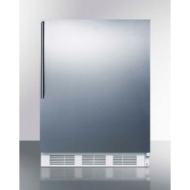 Summit Appliance Div. FF61WBISSHV Summit Built In Undercounter All Refrigerator w/ Towel Bar Handle, 5.5 Cu. Ft. Cap., Silver/White image.