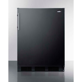 Summit Appliance Div. FF63BKBI Summit Built In Undercounter All Refrigerator w/ Pro Style Handle, 5.5 Cu. Ft. Cap., Black image.