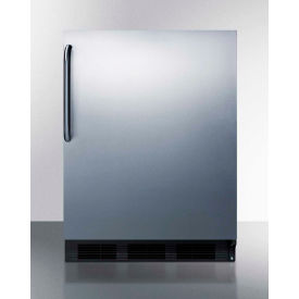 Summit Appliance Div. FF63BKBISSTB Summit Built In Undercounter All Refrigerator w/ Towel Bar Handle, 5.5 Cu. Ft. Cap., Silver/Black image.