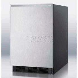 Summit Appliance Div. FF6BKBI7SSHH Summit-Built-In Undercounter All-Refrigerator, Black, S/S Door, Horizontal Handle image.