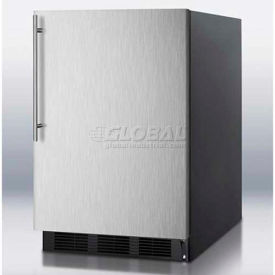 Summit Appliance Div. FF6BKBI7SSHV Summit -Built-In Undercounter All-Refrigerator, Black, S/S Door, Thin Handle image.