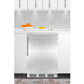 Summit Appliance Div. FF6WBISSHV Summit  Built In Undercounter All Refrigerator 5.5 Cu. Ft. White/Stainless Steel image.