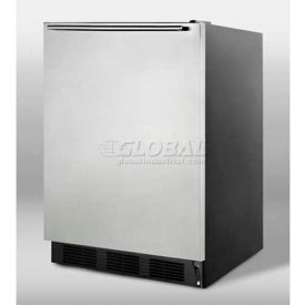 Summit Appliance Div. FF7BKSSHHADA Summit-ADA Comp Freestanding All-Refrigerator, S/S Door, Horizontal Handle, Black, image.