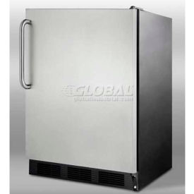 Summit Appliance Div. FF7BKSSTBADA Summit-Freestanding All-Refrigerator, Black Exterior, S/S Door, Towel Bar Handle image.