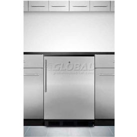 Summit Appliance Div. FF7LBLKBISSHV Summit  Built In Undercounter All Refrigerator 5.5 Cu. Ft. Stainless Steel image.