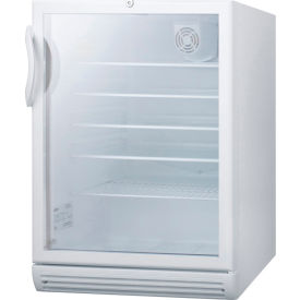 Summit Appliance Div. SCR600GL Summit-Freestanding Beverage Refrigerator,, White, Glass Door, Lock image.