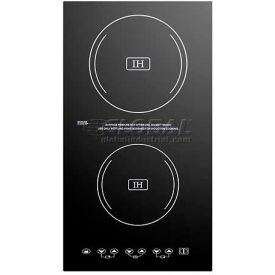Summit Appliance Div. SINC2220 Summit-Built-In Induction Cooktop, 2 Zones, Black Ceran, Smooth-Top image.