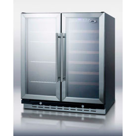 Summit Appliance Div. SWBV3067B Summit-Built-In Undercounter Dual Zone Wine & Beverage Cooler W/Locks, 30" Wide image.