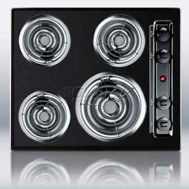 Summit Appliance Div. TEL03 Summit-24"W 220V Electric Cooktop, Black Porcelain Finish image.