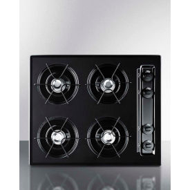Summit Appliance Div. TNL03P Summit-Cooktop, Electric, 4 Burners, Battery Start, Black, 20" x 24" x 3-3/4" image.