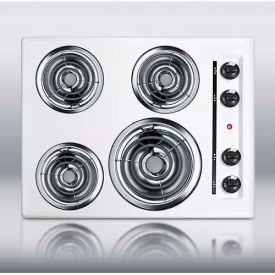Summit Appliance Div. WEL03 Summit-24"W 220V Electric Cooktop, White Porcelain Finish image.