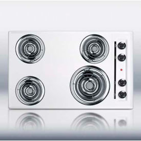 Summit Appliance Div. WEL05 Summit-30"W 220V Electric Cooktop, White Porcelain Finish image.