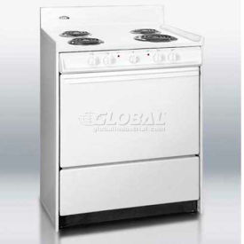 Summit Appliance Div. WEM210 Summit-Electric Range, 30"W, Storage Compartment, White, 220V image.